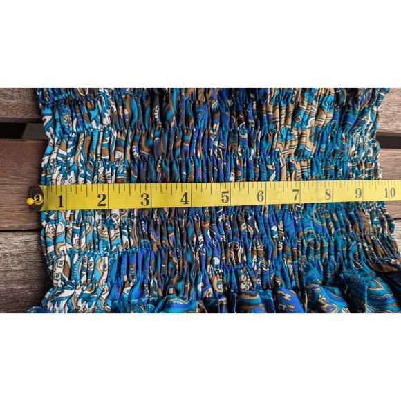 💜Blue Peacock Balloon Hem Dress - Picture 7 of 7